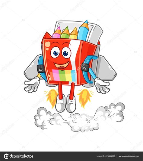 Colored Pencils Jetpack Mascot Cartoon Vecto Stock Vector Image by ©hariyusuf.rap.gmail.com ...