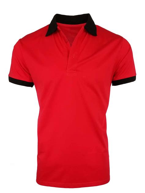 Men's Two Tone Mercerized Polo - Red and Black - Uniform Edit