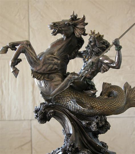 Poseidon On Sea Horse Statue