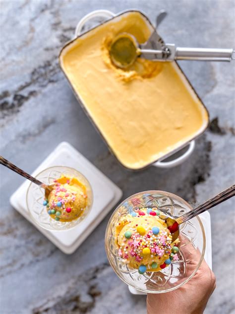 No-Churn Mango Ice Cream With Three Ingredients - The Foodie Diaries