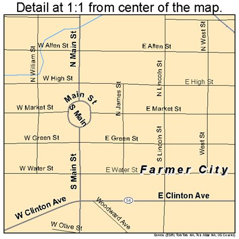 Farmer City Illinois Street Map 1725414