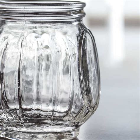 Round Ribbed Glass Jar - Vase and Bowl Fillers - Home Decor - Factory Direct Craft