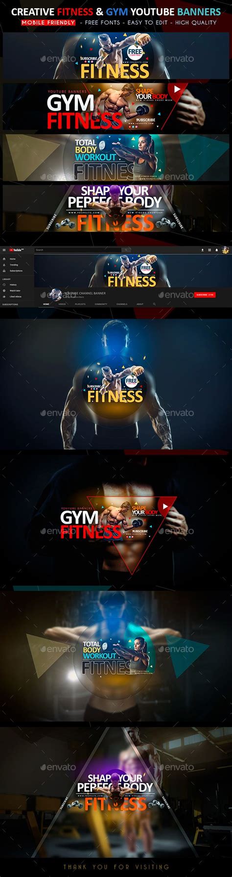 Fitness & Gym YouTube Banner | Youtube banners, Gym youtube, Youtube banner backgrounds