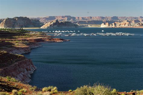 Houseboats At Marina At Lake Powell Photograph by Panoramic Images - Pixels