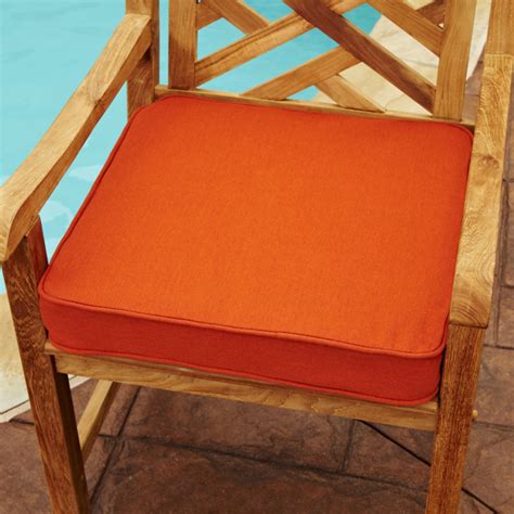 Mozaic Company 22.5 x 22.5 Sunbrella Solid Outdoor Square Deep Seat Patio Chair Cushion ...
