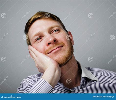 Young man dreaming stock image. Image of close, male - 129528183