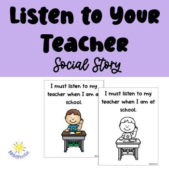 Listen to the Teacher Social Story | Listening to Your Teacher Social Story