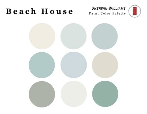 Beach House Sherwin Williams Paint Palette Home Color - Etsy | House color palettes, Coastal ...