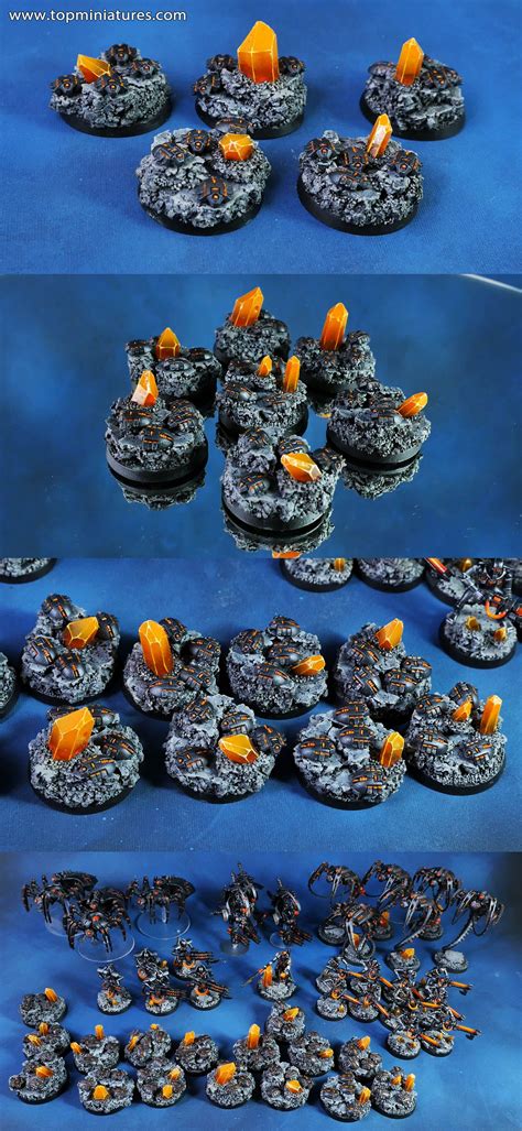 Warhammer 40k metallic necron scarab swarms with orange crystals basing | Necron, Warhammer 40k ...