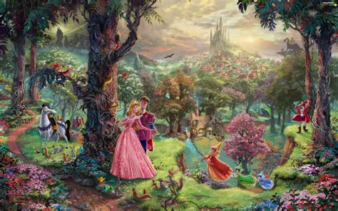 the sleeping beauty, Thomas Kinkade, fairies, forest, Sleeping Beauty ...