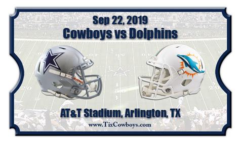 Dallas Cowboys vs Miami Dolphins Football Tickets | 09/22/19