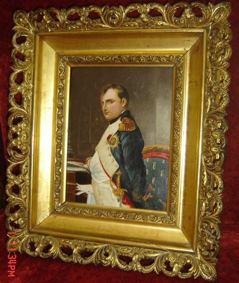 ANTIQUE EMPEROR NAPOLEON PORTRAIT OIL PAINTING AFTER FRENCH JACQUES ...