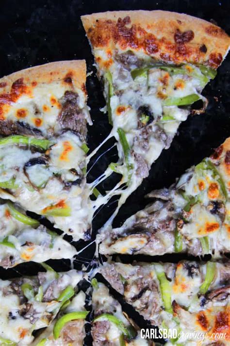 the BEST Philly Cheesesteak Pizza (how to freeze, make ahead, etc)