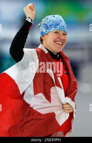 Bronze medallist Canada's Clara Hughes reacts after the women's 5,000 ...