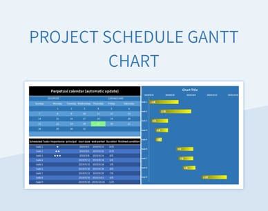 Project Schedule Gantt Chart Excel Template And Google Sheets File For Free Download - Slidesdocs
