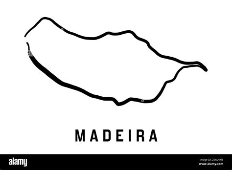 Madeira island map simple outline. Vector hand drawn simplified style ...