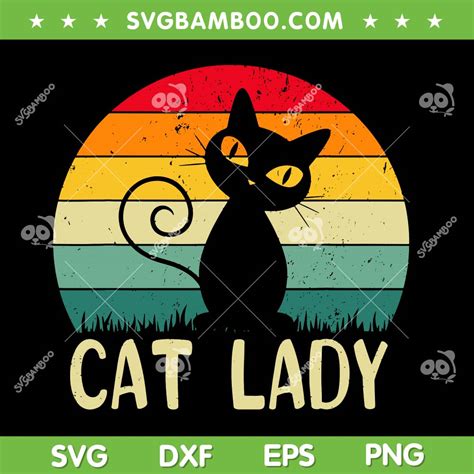 Retro Cat Lady SVG PNG