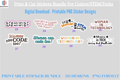 Printable Computer Programmer Stickers Pack PNG Digital - Etsy