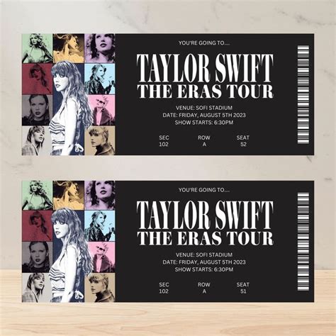 two tickets for taylor swift and the eras tour on a wooden table with piano keys