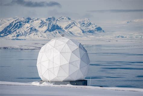 Svalbard Satellite Station, Arctic Circle, Norway Stock Image - Image ...