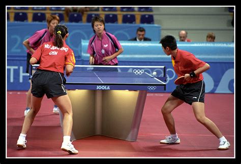 Serving - China Womens Table Tennis Doubles 2004 Olympics | Flickr