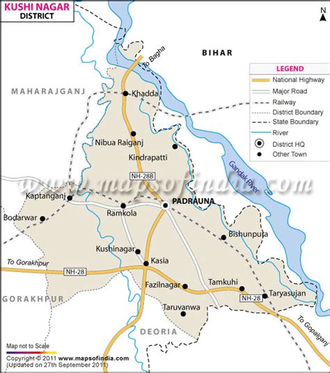 UPTET LATEST NEWS: district map of kushinagar