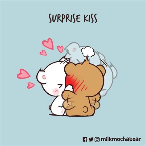 Milk mocha bear Milk & Mocha, Surprise Kiss, Hug Illustration, Relationship Goals Quotes ...