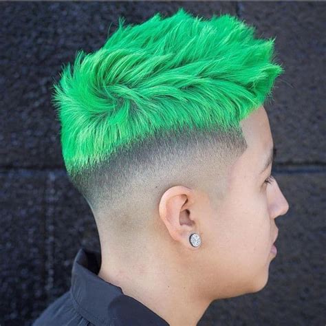 Neon Green Men's Hair Color idea | Mens hair colour, Neon green hair, Boys colored hair