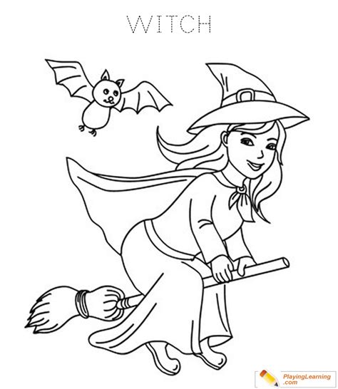 Halloween Witch Coloring Page 05 | Free Halloween Witch Coloring Page