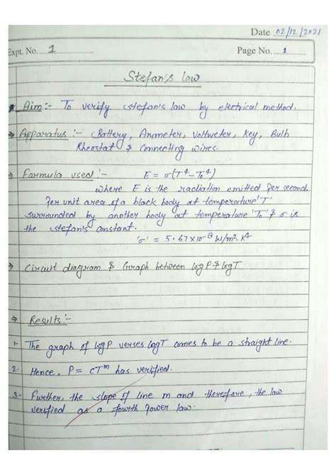 SOLUTION: Stefan s law experiment with reading b tech 1st year - Studypool