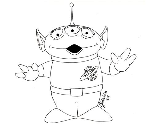 The Little Green Man (Aliens) Lineart - Toy Story by GiuliaIulia on DeviantArt