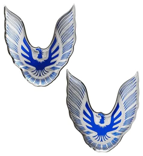 VINTAGE AUTOMOTIVE PONTIAC Firebird/Trans am BLUE Eagle Stick On Emblems PAIR $29.99 - PicClick