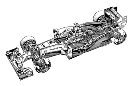 Technical drawings of Mercedes 2014-2016 cars by Paolo D'Alessio | Car ...