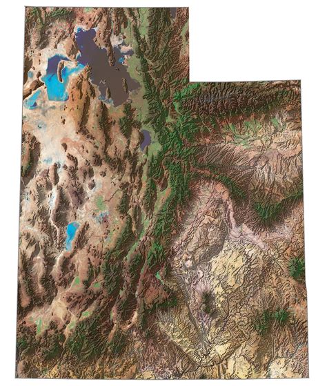 Utah Satellite Map - Large MAP Vivid Imagery-20 Inch By 30 Inch ...