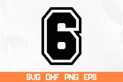 Jersey Number 6 Svg Graphic by sadiqul7383 · Creative Fabrica