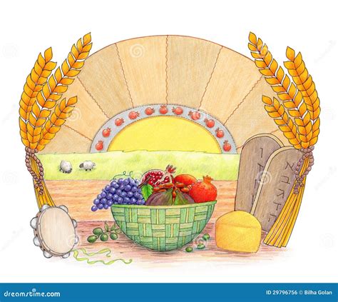 Shavuot stock illustration. Image of pomegranate, basket - 29796756