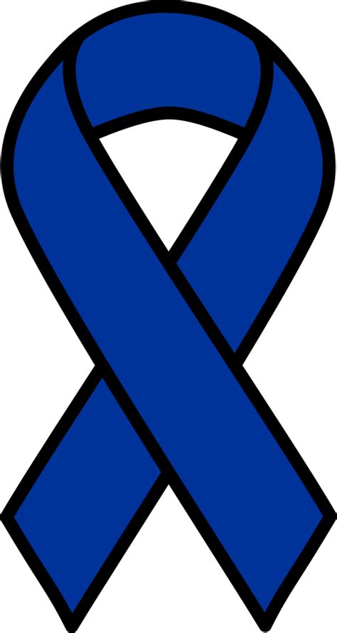 OnlineLabels Clip Art - Blue Colon Cancer Ribbon