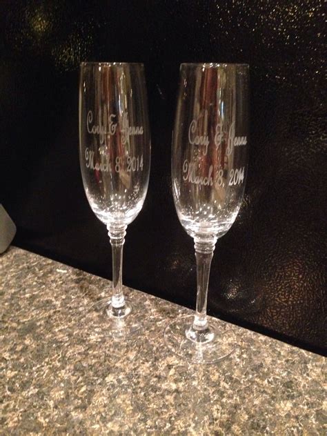 Etched wedding glasses by KCN Designs