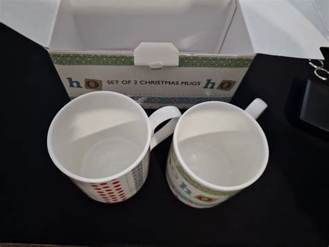 Laura Ashley Set of 2 Novelty Festive Christmas Bone China Mugs Cups Boxed New | eBay