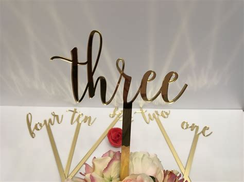 Large wedding table numbers Script numbers Acrylic table numbers on sticks Flower arrangement ...