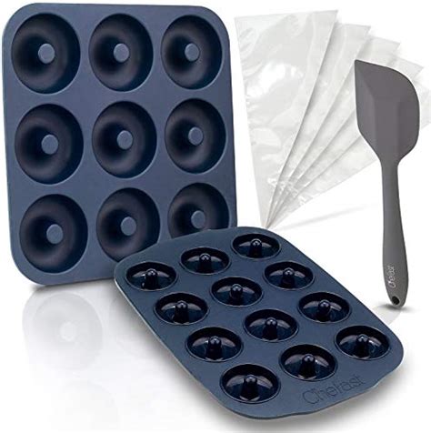 Chefast Silicone Donut Pans Combo Kit: Non-Stick Large and Mini Donut ...