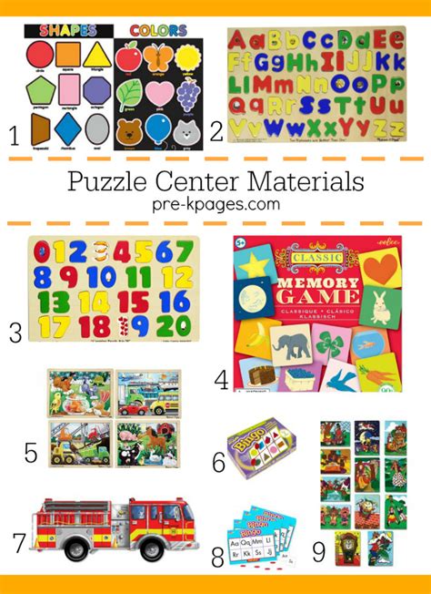 Puzzle Center in Preschool Pre-K and Kindergarten