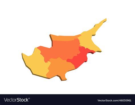 Cyprus political map of administrative divisions Vector Image