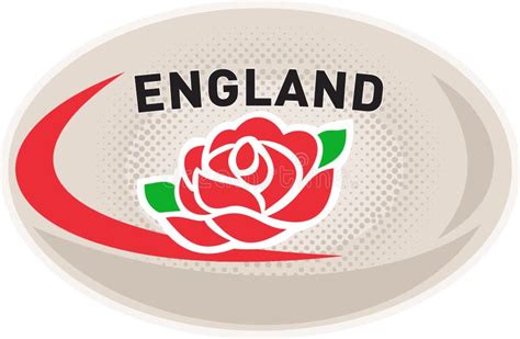 England Rugby Ball English Rose Stock Illustration - Illustration of ball, sport: 18685685