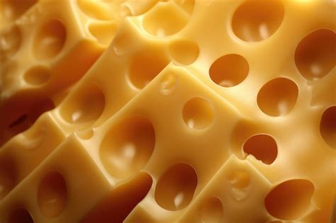 Premium AI Image | Cheese with holes texture of emmental cheese