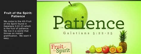 Fruit of the Spirit: Patience - Good Shepherd Lutheran Church of Old Bridge, NJ