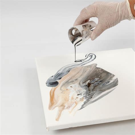 Fluid Art on a Canvas with Craft Paint and Pouring-Fluid