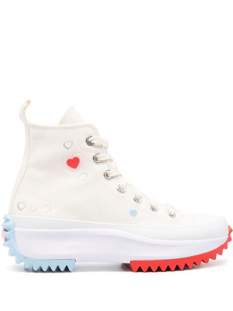 Converse Run Star Hike Platform Y2K Heart Sneakers | Neutrals | FARFETCH