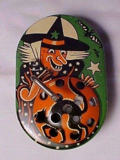 HALLOWEEN TIN LITHOGRAPH TOY WITCH SIREN NOISE MAKER (10/15/2013 ...