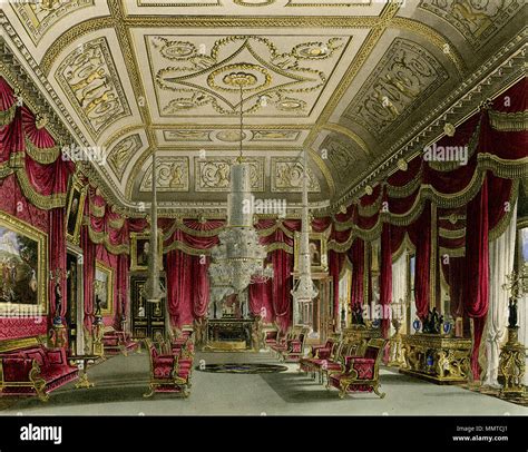 . English: A view of the Crimson Drawing Room at Carlton House in London Crimson Drawing Room ...